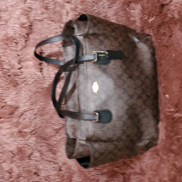 COACH Diaper Bag Brown Signature Baby Tote - Picture 2 of 16